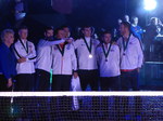 Cathie Sabin, Kyle Edmund, Andy Murray, Leon Smith, James Ward, Jamie Murray, Daniel Evans, Dominic Inglot