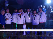 Cathie Sabin, Kyle Edmund, Andy Murray, Leon Smith, James Ward, Jamie Murray, Daniel Evans, Dominic Inglot
