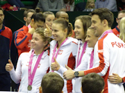 Maja Chwalinska, Magda Linette, Iga Swiatek, Alicja Rosolska, Dawid Celt